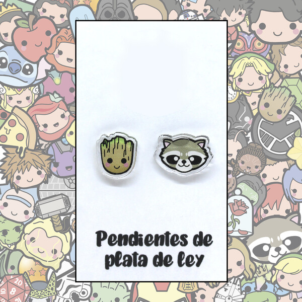 PENDIENTES - Marvel (Groot y Rocket)