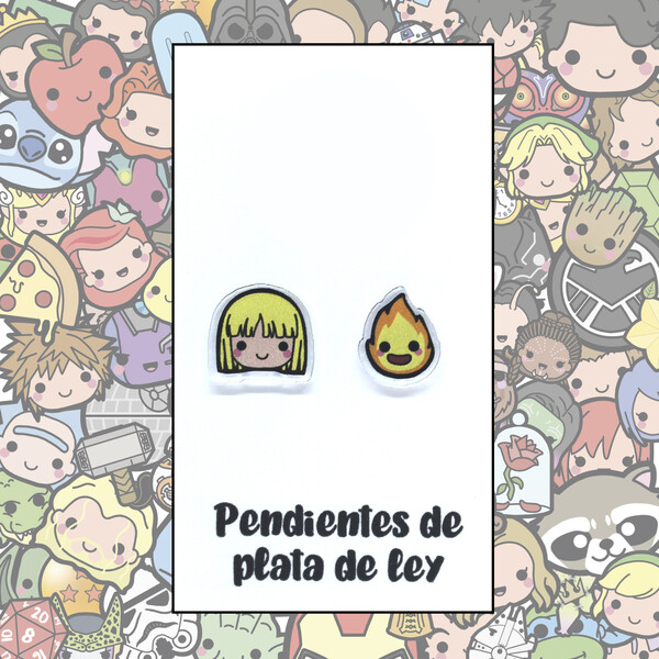 PENDIENTES - El Castillo Ambulante (Howl y Calcifer)