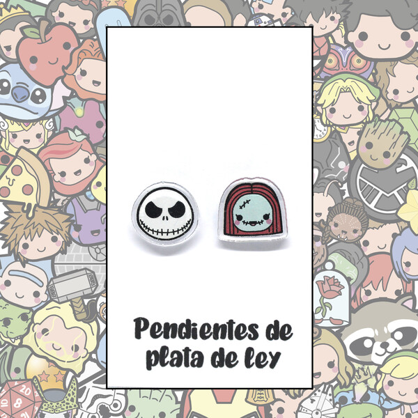 PENDIENTES - Pesadilla Antes De Navidad (Jack y Sally)