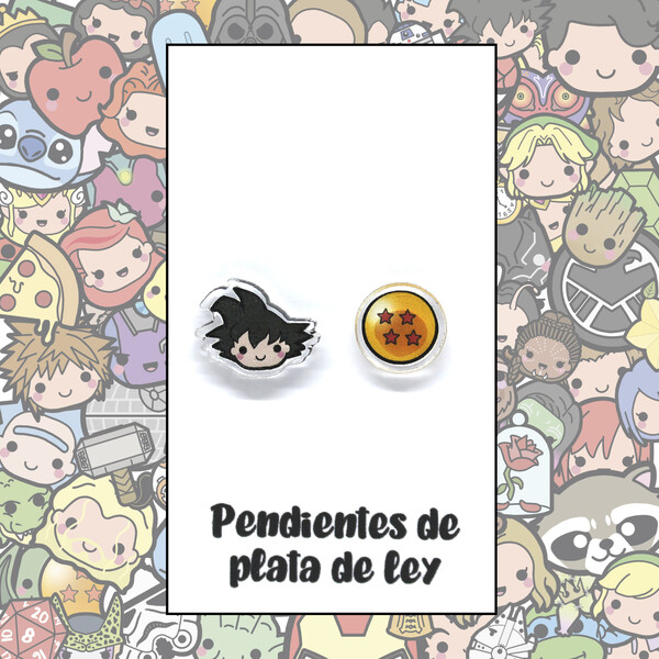 PENDIENTES - Dragon Ball (Goku y Bola de dragón de 4 estrellas)