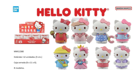 HELLO KITTY FIGURA VESTIDOS 7CM