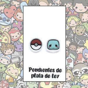 PENDIENTES - Pokémon (Squirtle y Pokéball)